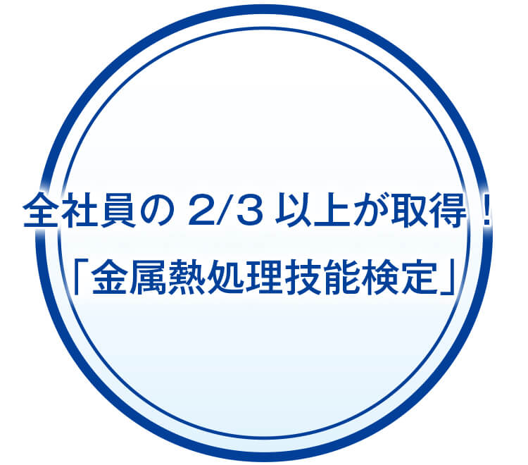 全社員の2/3以上が取得！ 「金属熱処理技能検定」